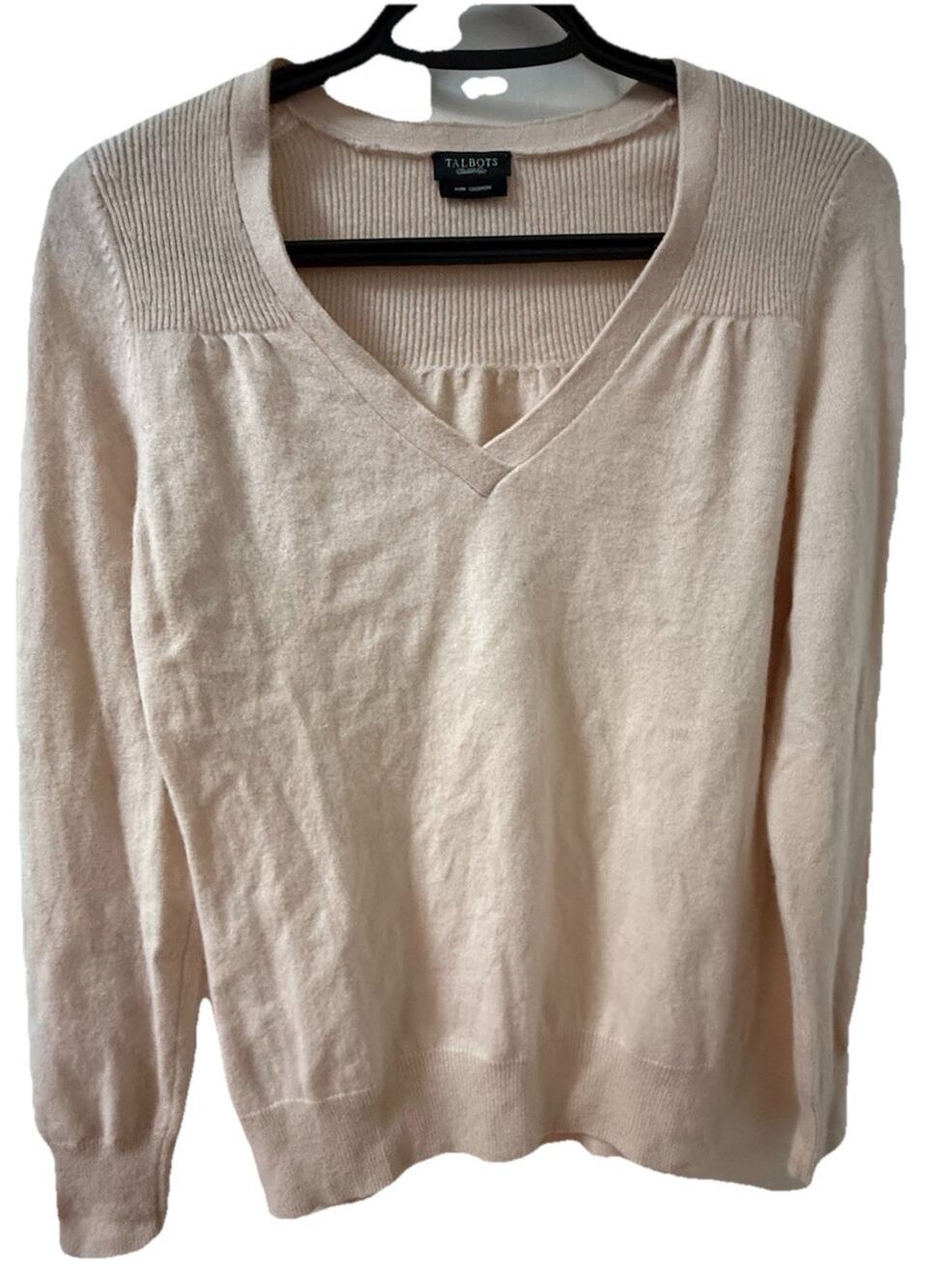 TALBOTS Women’s Apricot Color Pure Cashmere Sweater Small